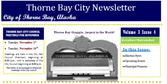 Thorne Bay Newsletter – October & November 2022